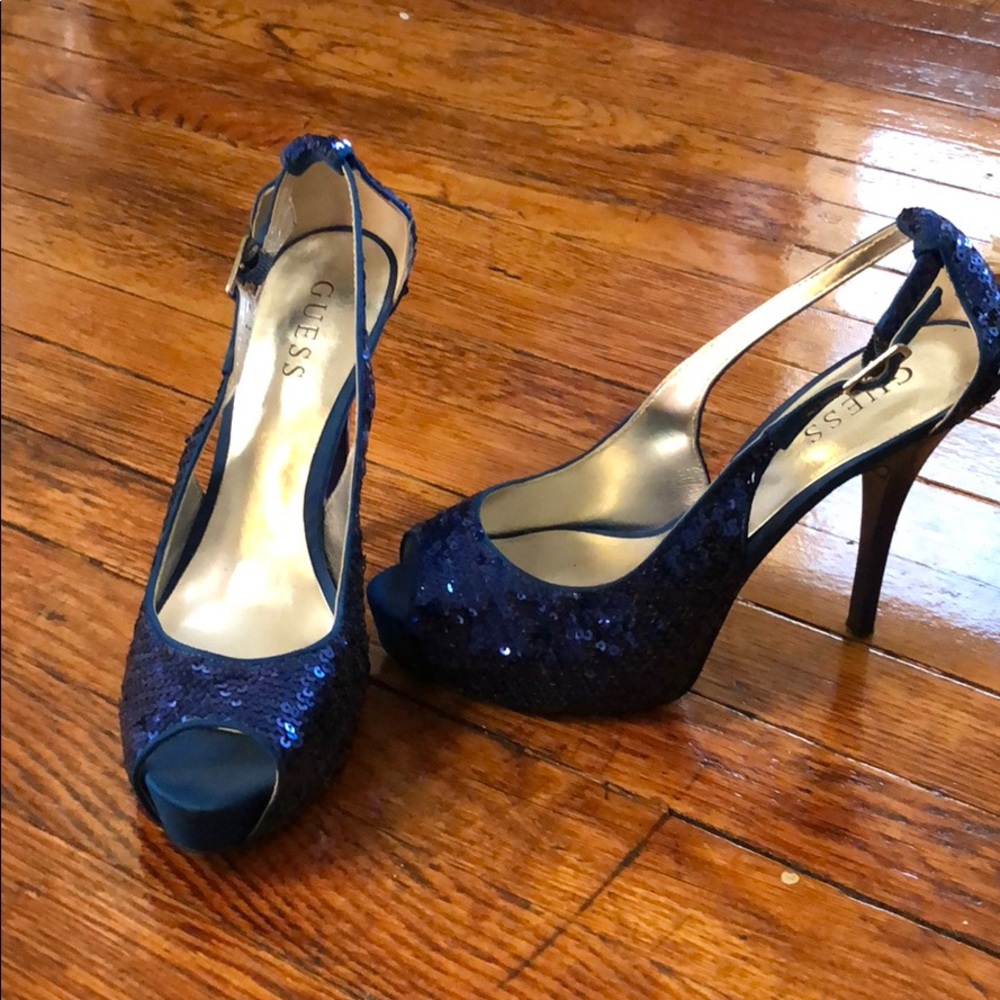 Blue Sequin GUESS heels